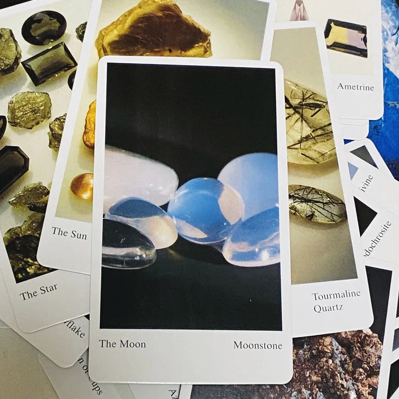 🔮 The Tarot of Gemstones and Crystals – 78-Card Deck with Instruction Booklet, Featuring Photographs of Nature’s Most Beautiful Crystals and Stones, Perfect for Intuitive Divination and Spiritual Connection