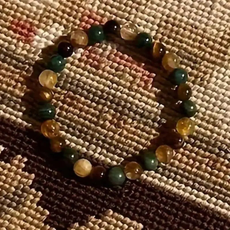 ✨ Real Stone Tiger Eye & Aventurine Cubic Bead Bracelet – Colorful Summer Jewelry – Unisex Hip Hop Style Daily Accessory for Women & Men