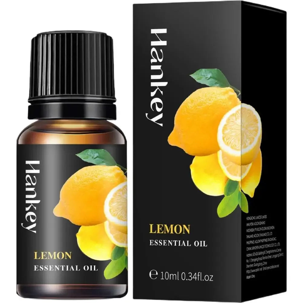 🌿 Aromatherapy Essential Oil Set – 10ml Bottles | Natural Plant Extracts | Lemon, Eucalyptus, Lavender, Jasmine, Rose, Mint, Orange | Diffuser, Humidifier & Air Freshener | Pure Fragrance for Relaxation & Wellness 10ml Lemon