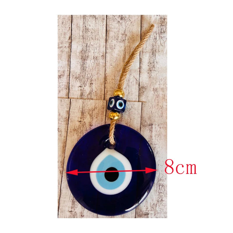 🧿 Evil Eye Wall Hanging – Glass Blue Eye Charm | Turkish Home Decor for Protection & Good Luck | Thoughtful Home Gift | Free Shipping 8 cm