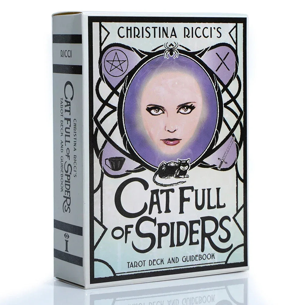 🕷️ Cat Full of Spiders Tarot Deck – 81 Cards Featuring Original Art Inspired by Actress Christina Ricci’s Cinematic Journey Light Grey