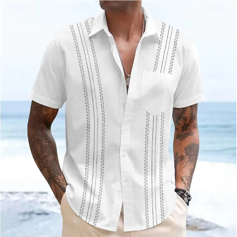 ✨ The Retro White-Dot Masterpiece: Premium Men's Casual Short-Sleeve Shirt – High-Definition Polka Dot Digital Print, Ultra-Breathable Lightweight Fabric, and Sophisticated Vintage Holiday Silhouette CSFQQQD102
