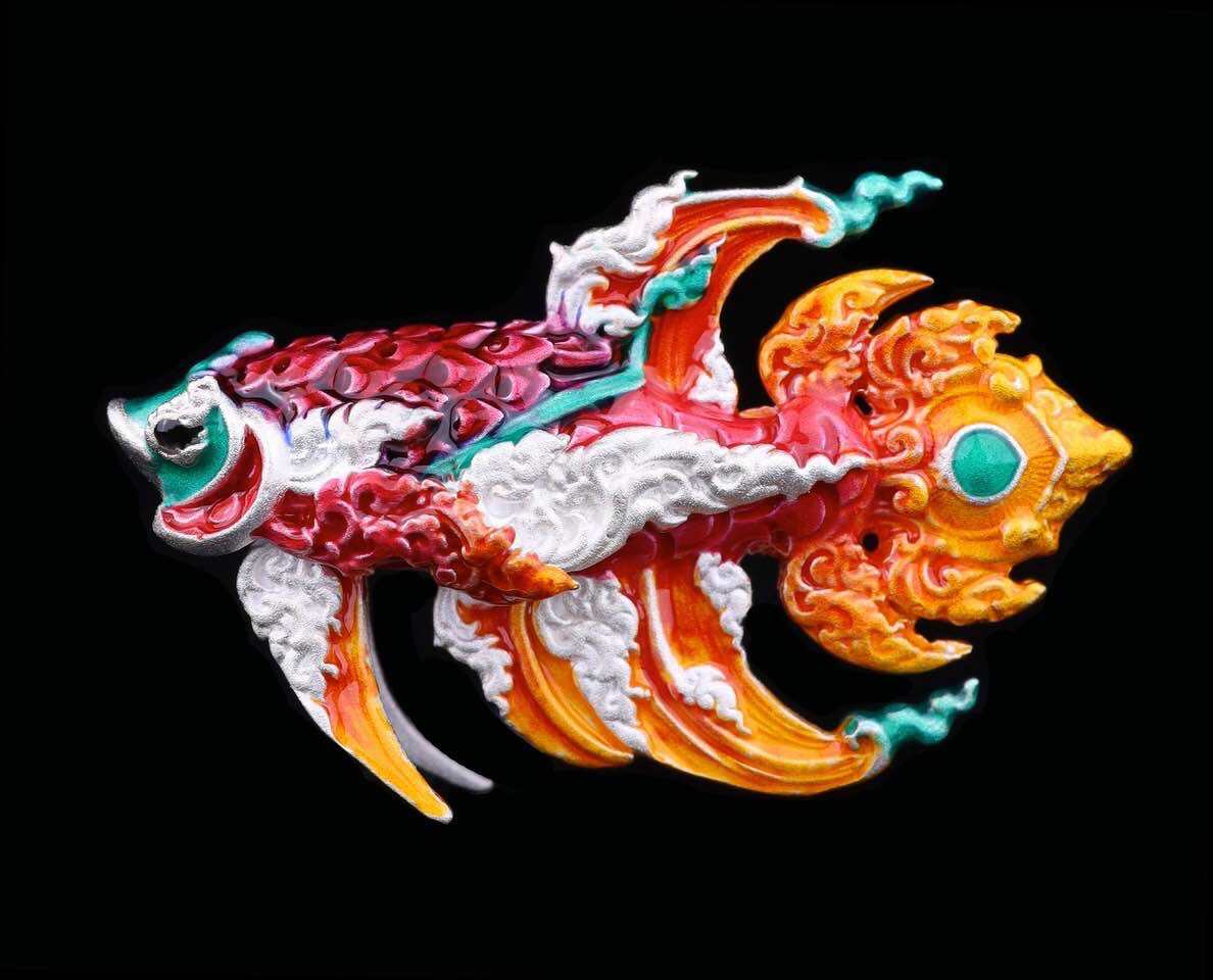 Ultimate Betta Fish Charm for Prosperity and Spiritual Protection by Luang Pu Yun