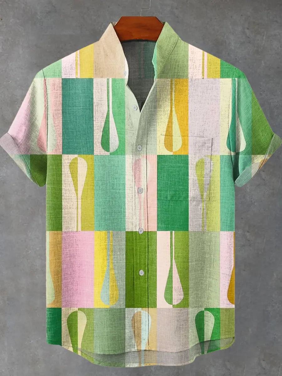 🌊 The Zen Wave Heritage: Premium Men’s 3D Printed Linen Shirt – High-Definition Retro Japanese Wave Graphic, 100% Breathable Organic Linen-Hybrid, and Sophisticated Hawaiian Beach Holiday Short-Sleeve MK268