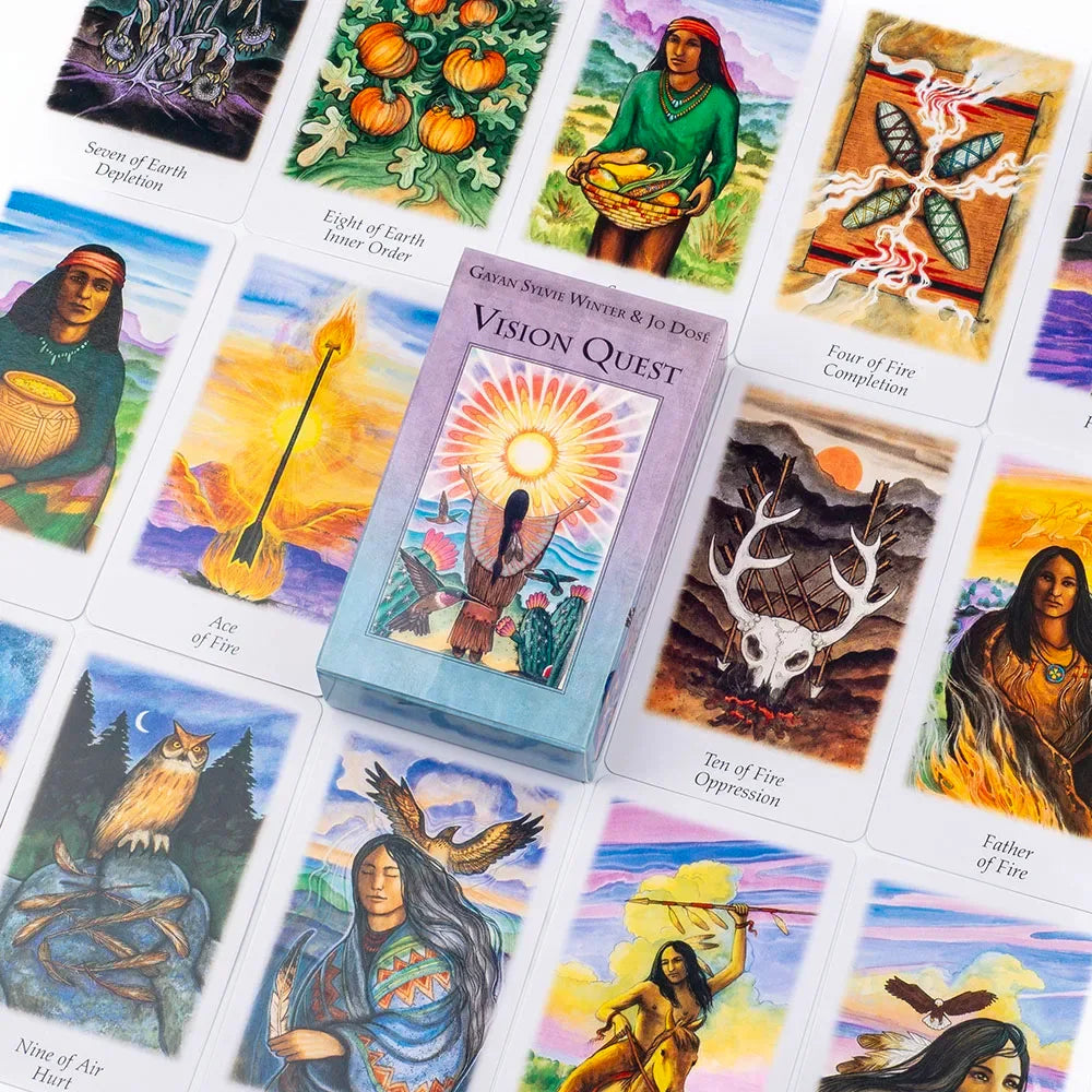 Vision Quest Tarot Deck - 78-Card Deck for Fate Divination, Cosmic Insight & Family Party Games - Size: 10.3 × 6 cm