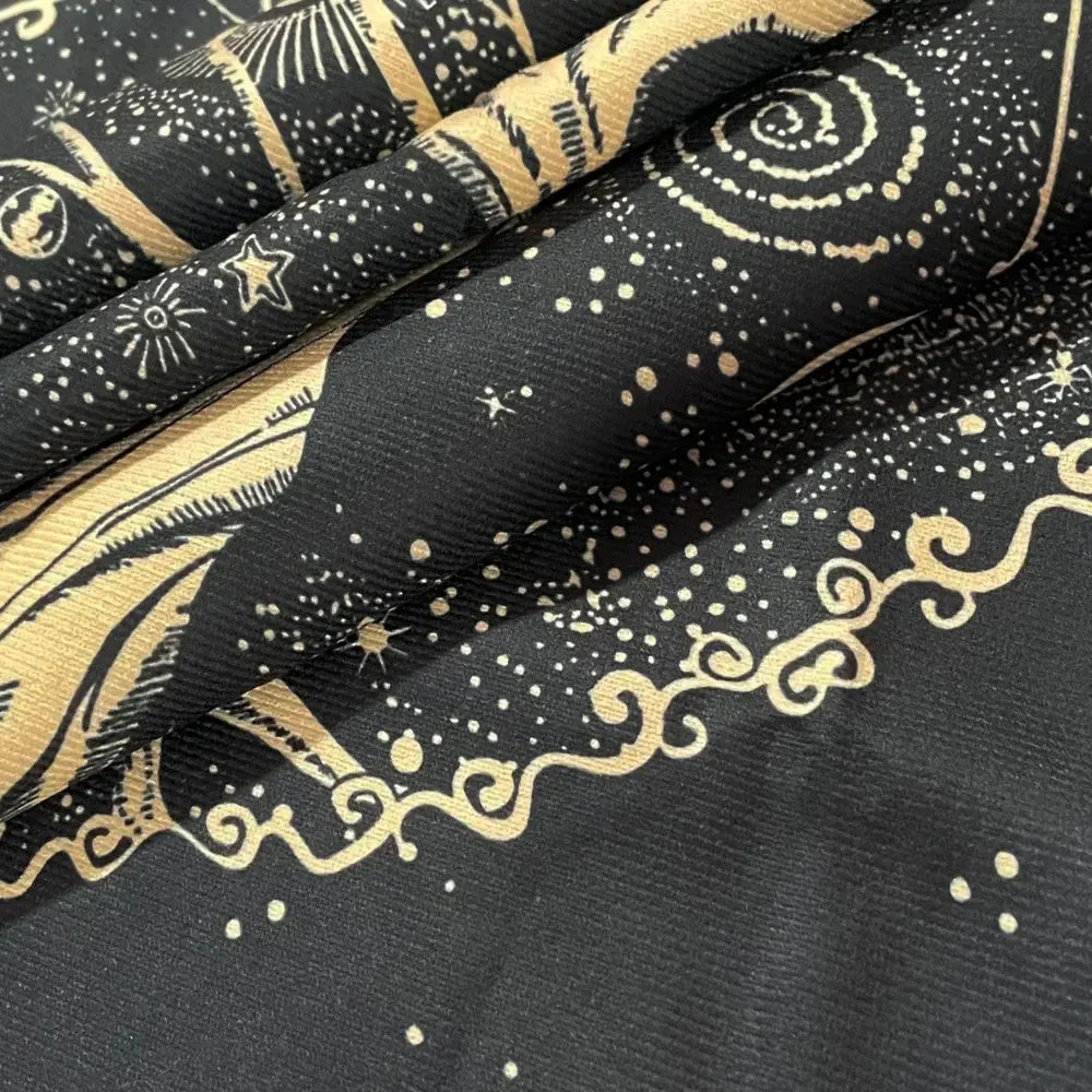 🃏 VIKAMA Geometric Flower of Life Tarot Tablecloth – Metatron Cube Reading Mat & Sacred Geometry Witchy Altar Cloth Gift