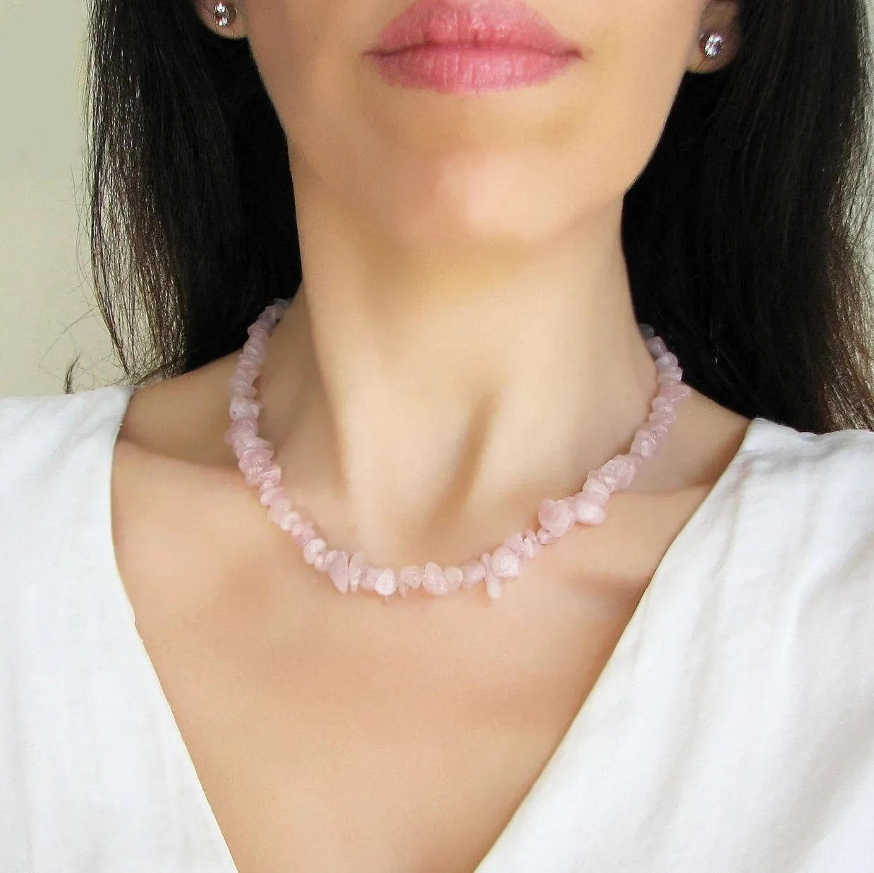 ✨ Turquoise Crystal Beaded Necklace – Perfect 11th Anniversary Gift for Wife – December Birthstone & Chakra Chip Choker A2