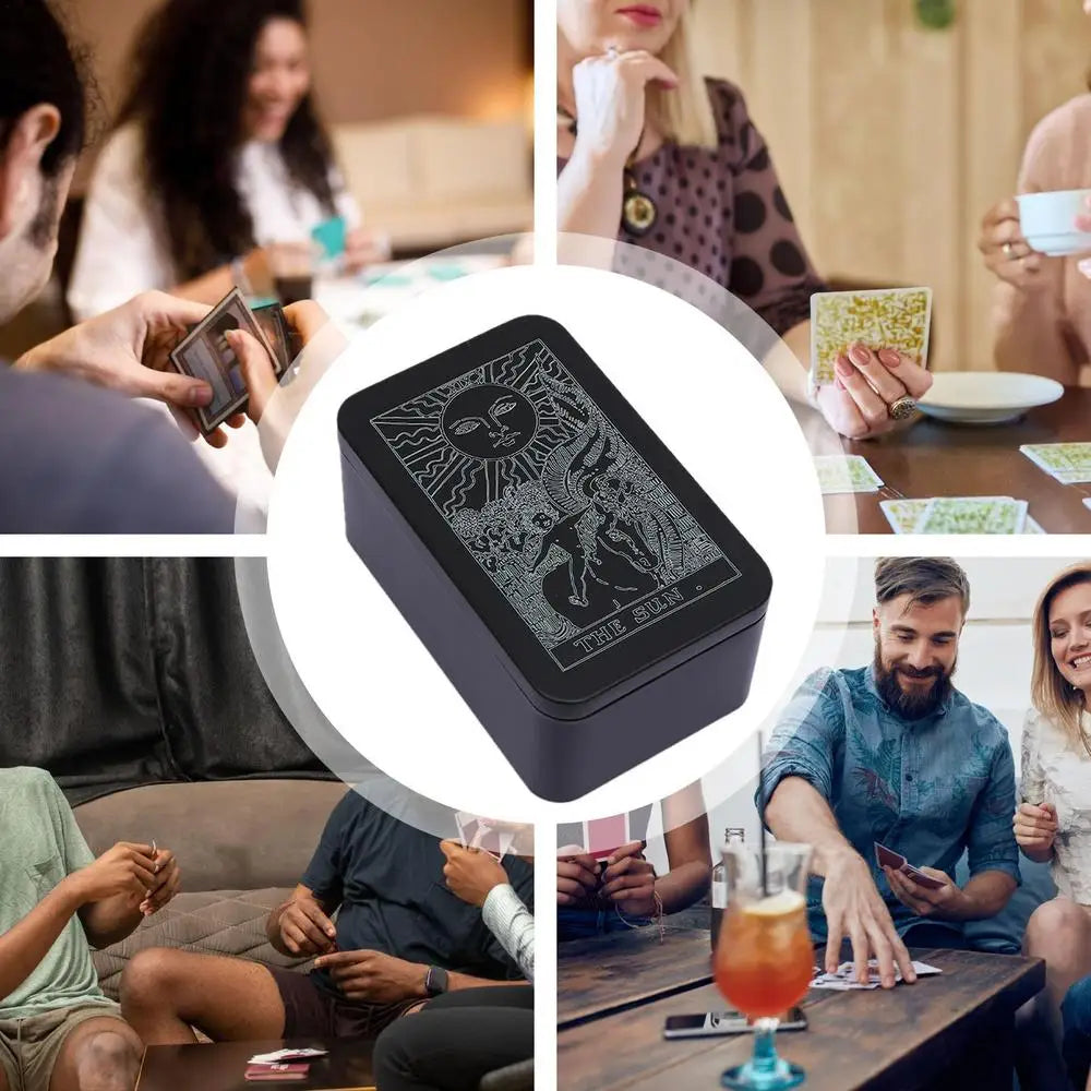 Tarot Cards Box Iron Case Holder for Card Deck Storage Portable Tarot Organizer Storage Case Holder Box For Tarot Cards And Game