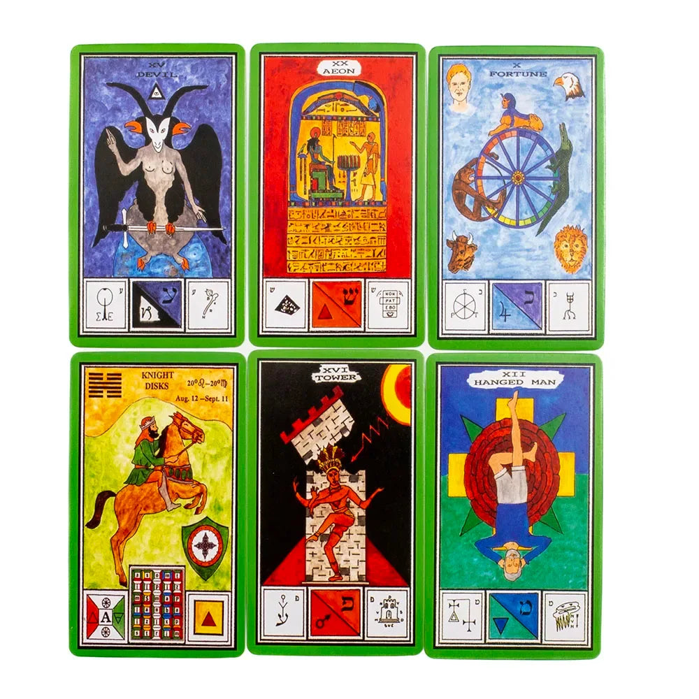 80Pcs Tarot Deck Cards - 3rd Edition Ceremonial Magick Pictorial Synthesis Board Game (10.6x6.3cm)