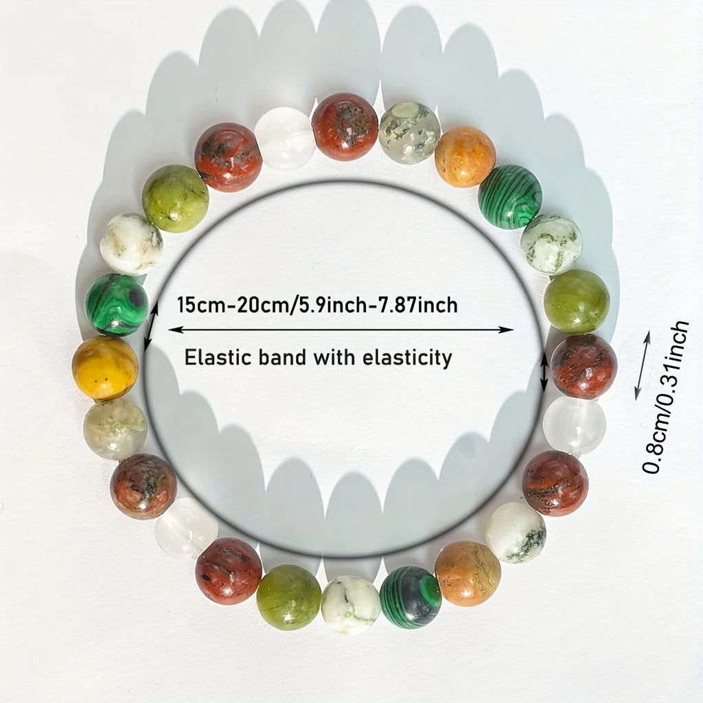 ✨ Peace of Mind Bracelet – 8mm Natural Stone Beads of Malachite, African Turquoise & Green Aventurine