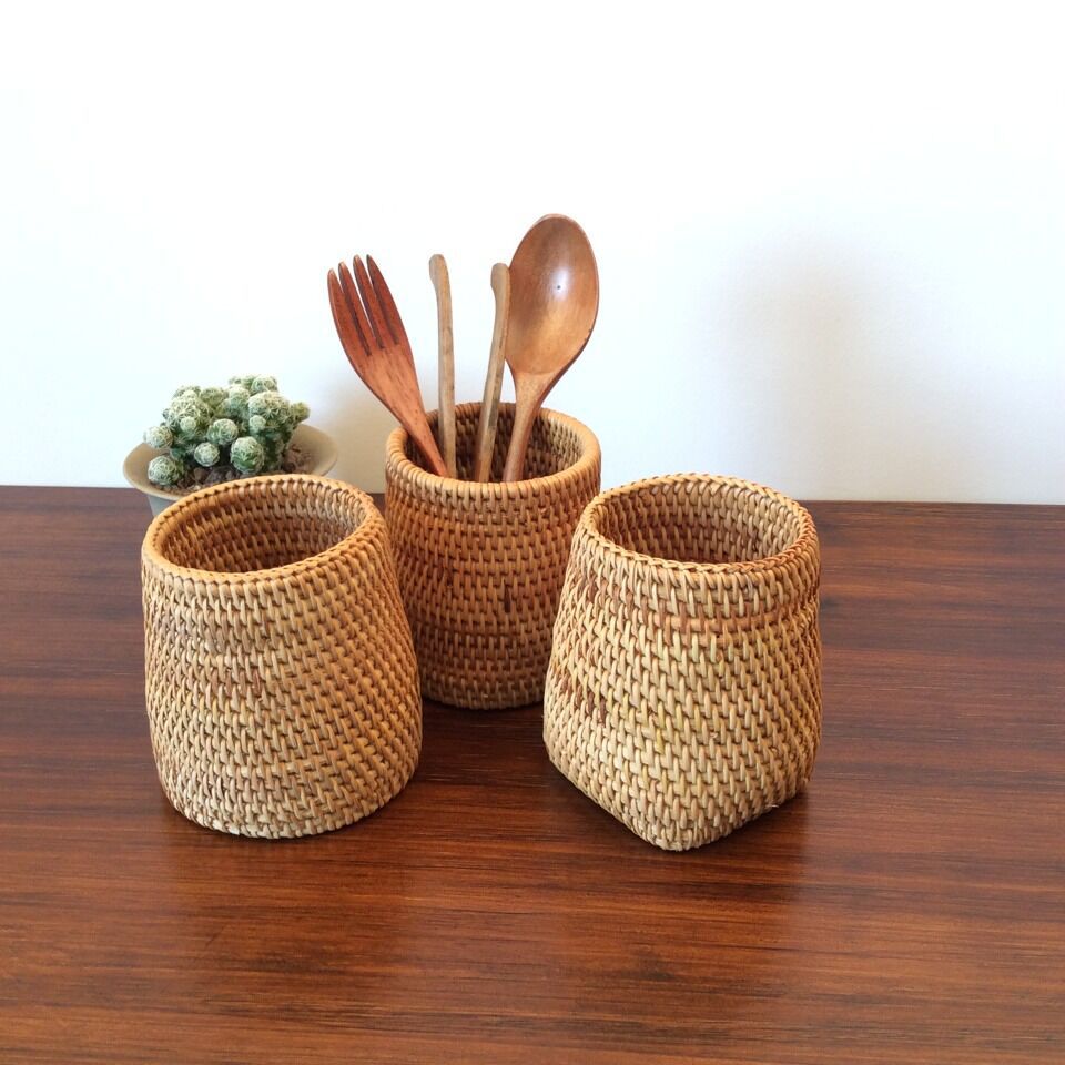 🌿 Natural Autumn Vine Rattan Storage Baskets – Versatile Organizer for Kitchen & Home | Perfect for Cutlery & Tableware | Free Shipping