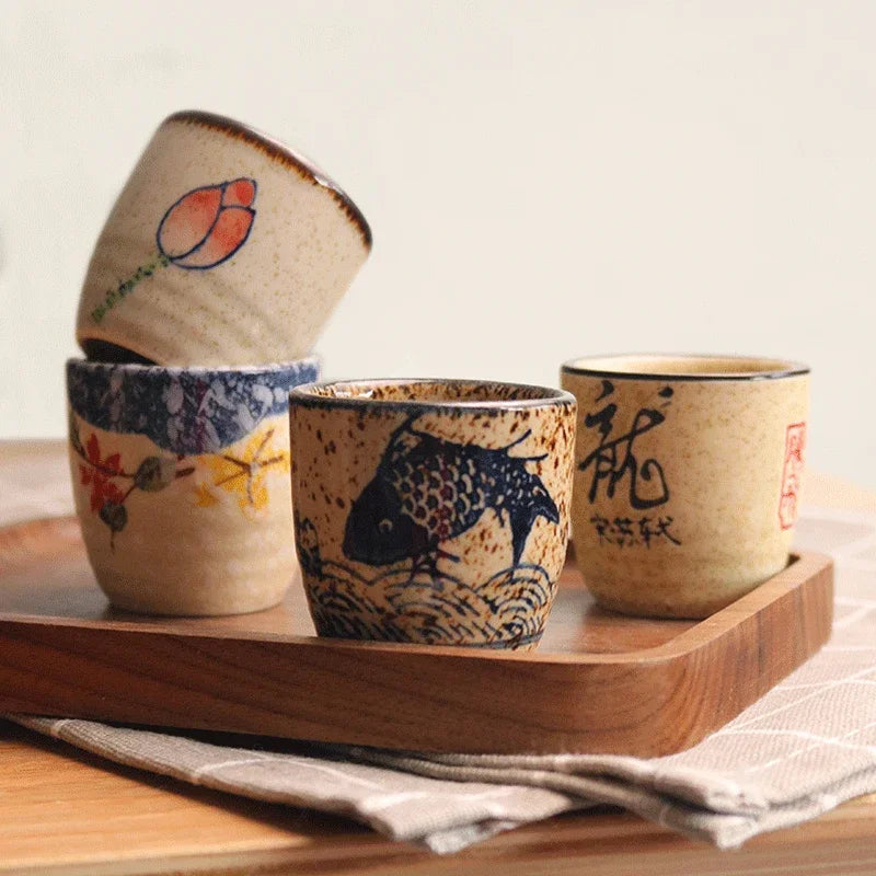 🍶 50ml Japanese-Style Ceramic Antique White Wine Cup – Classic Sake Set, Retro Coffee Cup & Shochu Pot for Home | Free Shipping