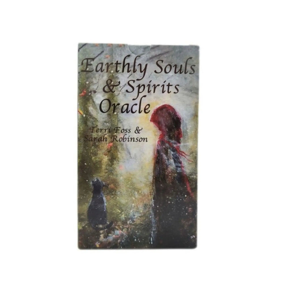 🔥12x7cm Earthly Souls Spirits Oracle Deck | 59 Cards with Folded Guidebook – Dark Edition