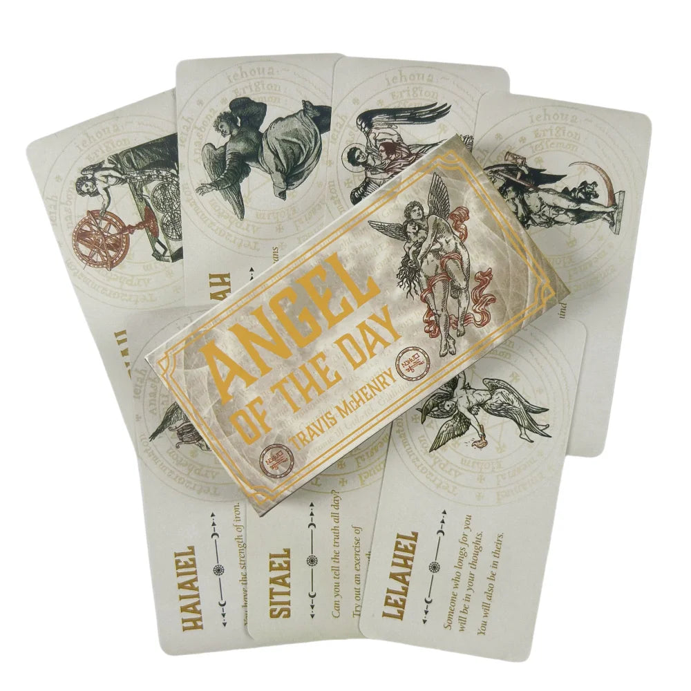 👼 Angel of The Day Oracle – Inspirational 40-Card Deck Featuring Angelic Guidance from Shem HaMephorash, Perfect for Beginners and Social Divination Games