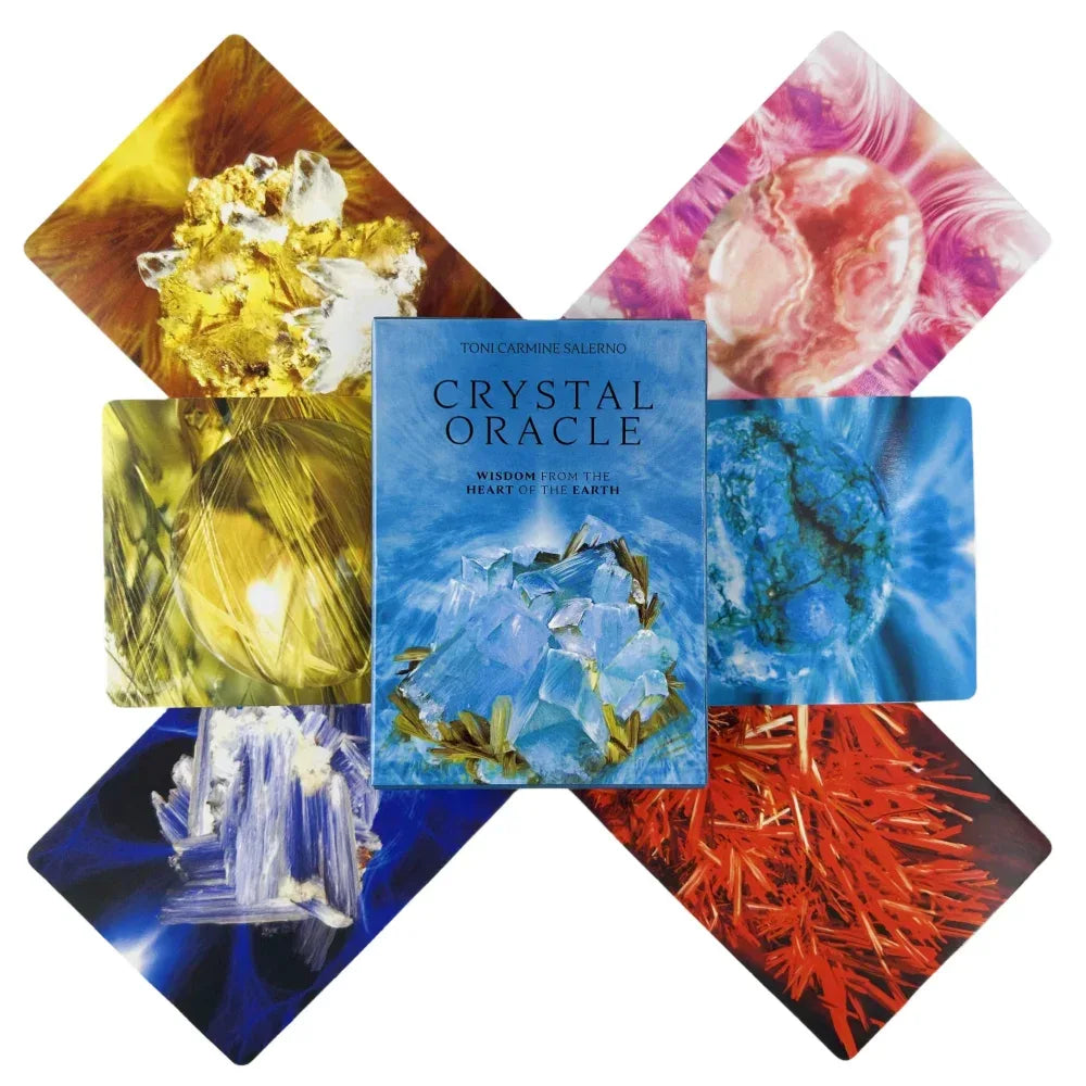 Crystal Oracle Cards – Stone Divination Deck English Vision Edition, 78 Cards for Tarot Board Games and Party Entertainment