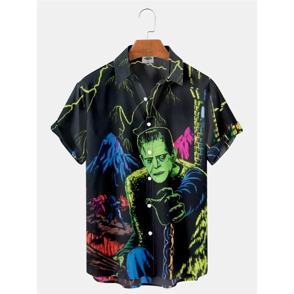 ✨ The Timeless Icon Edition: Premium Men’s Retro Character Graphic Shirt – High-Definition Vintage Animation Art, Couples' Matching Halloween Style, Breathable Quick-Dry Hawaiian Beach Shirt, and Sophisticated Urban-Holiday Short-Sleeve (XS-5XL) CS2024TGBA2793