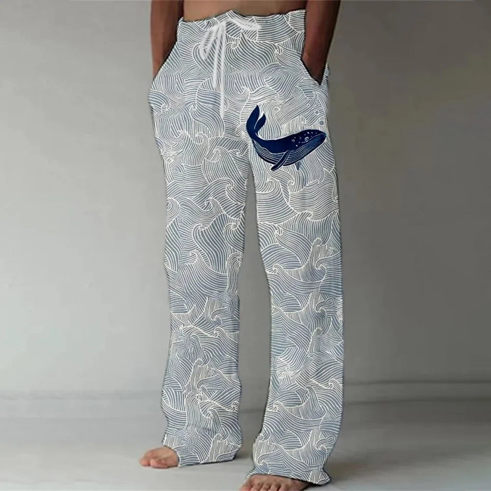 ✨ The Zen Master 3D Bamboo-Infused Linen-Blend Trousers: Premium Men's Casual Loose-Fit Joggers with Hyper-Realistic Nature Prints, Adjustable Drawstring, and Multi-Functional Utility Pockets CKQQQD1431