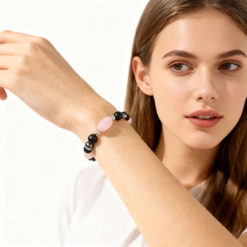 ✨ Luxury Winter Jewelry – Black, Yellow & Silvery Tiger’s Eye Hematite Brazaletes – High-Quality Natural Stone Bracelets for Family Gatherings