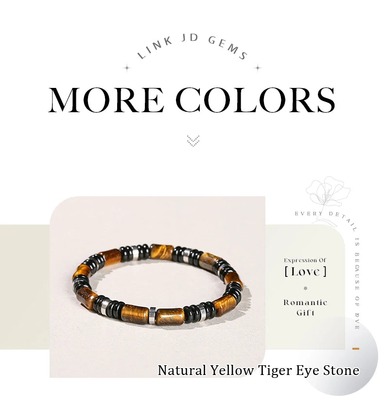 🐯 Natural Yellow Tiger Eye Tube Bracelet: Modern Cylinder Stone Bangle with Stainless Steel – Wealth, Confidence & Energy Jewelry for Men & Women
