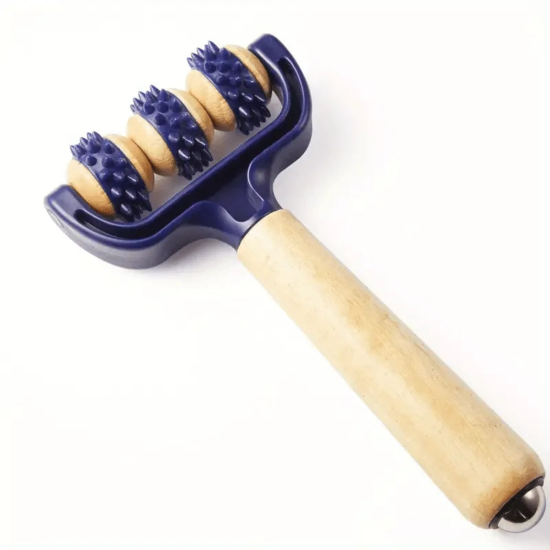 T-Shaped Massage Roller – Multifunctional Deep Tissue Massager for Face, Legs, Abdomen & Body, Portable for Travel and Home Use﻿ Blue