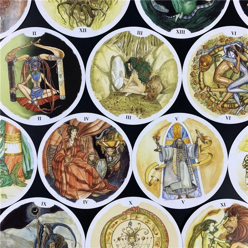 🔄 Circle of Life Tarot Deck – 78 Round Tarot Cards (12 cm) with PDF Guidebook | Connect with Life’s Cycles & Spiritual Wisdom