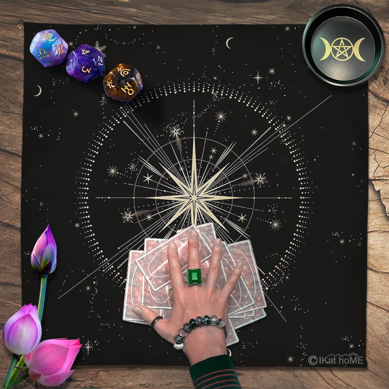 🔥 Velvet Tarot Reading Cloth﻿ | Magic Array Altar Tablecloth﻿ | Witchy Witch Board Game﻿ | Crystal Pendulum Oracle Cards Pad﻿ | Astrology﻿ 69cm