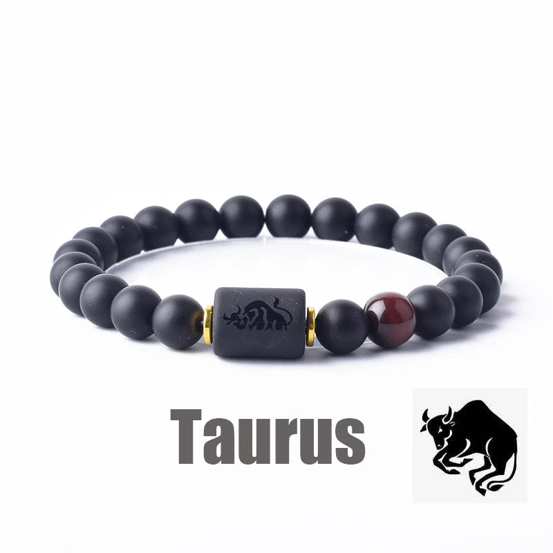 ✨ Zodiac Sign Bracelet Homme 12 Constellation Bangles – Adjustable Unisex Astrology Jewelry | Gemini, Virgo, Leo, Libra & More | Perfect Friendship Gift 25 8mm Beads
