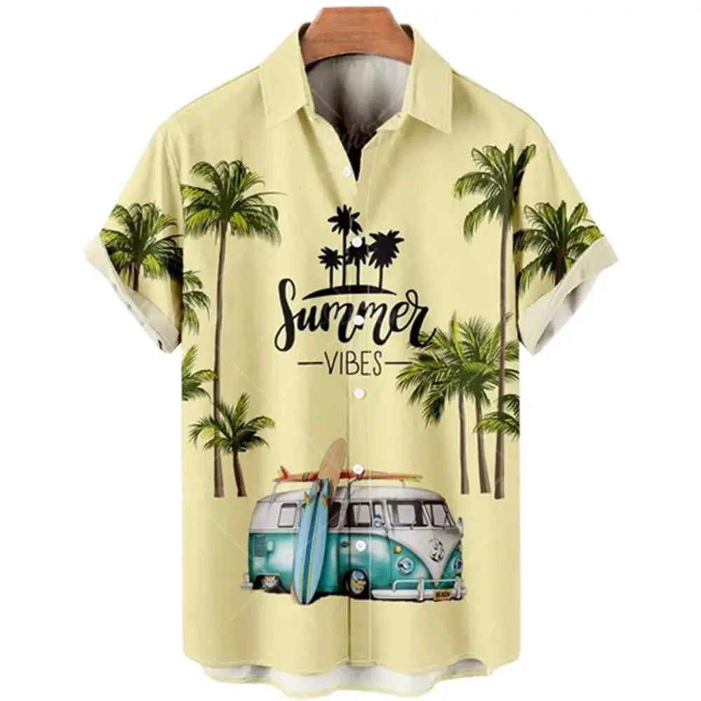 The Azure Horizon Premium Men's Seaside Holiday Hawaiian Shirt - High-Definition Tropical Floral Graphic Loose-Fit Handsome Silhouette Trousers Accent Shirt, Breathable Summer Beach Camisa Urban Short-Sleeve Apparel