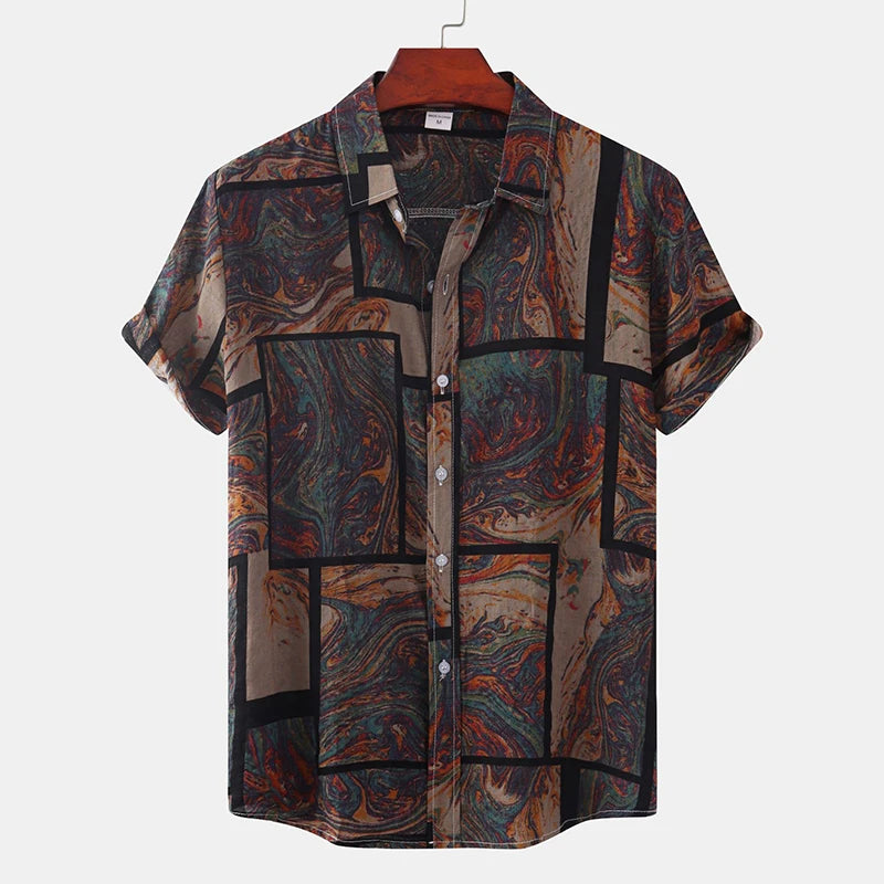 🏝️ The Y2K-Luxe Horizon Hawaiian Shirt: Premium Men’s Oversized Vintage Top – High-Definition Graphic Print, Ultra-Breathable Cooling Fabric, and Signature Harajuku-Style Loose Fit (S-6XL)