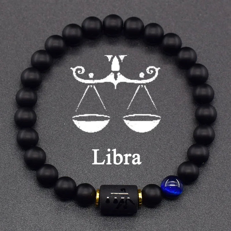 🌌 The "Celestial Identity" 12 Constellation Bracelet: Zodiac Charm & Personality Talisman (Unisex) 38 Libra 8mm Beads