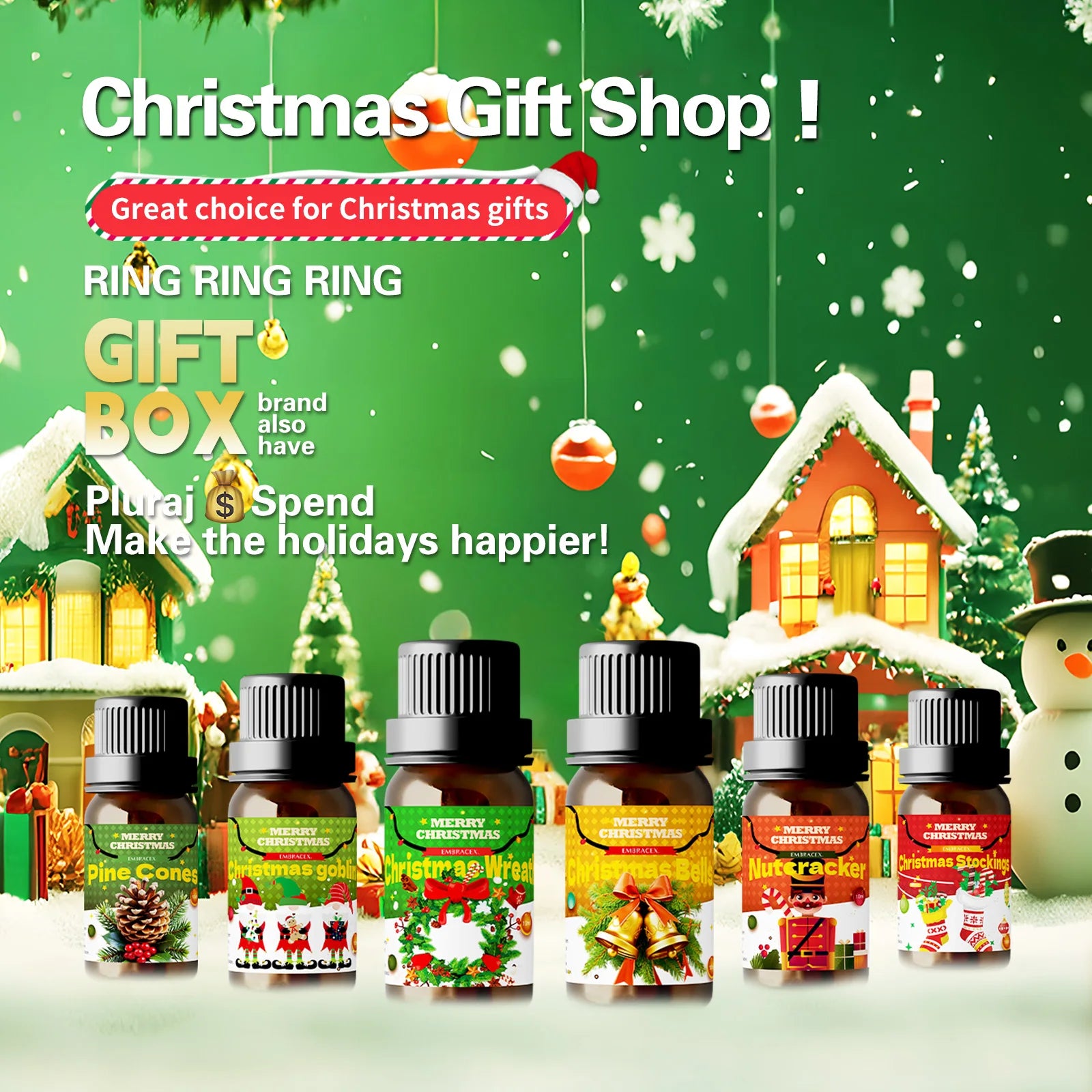 🎄 6PC/1PC Christmas Perfume Essential Oil Gift Set – Festive Aromatherapy Collection for Diffuser, Candle Making, and Home Freshening﻿
