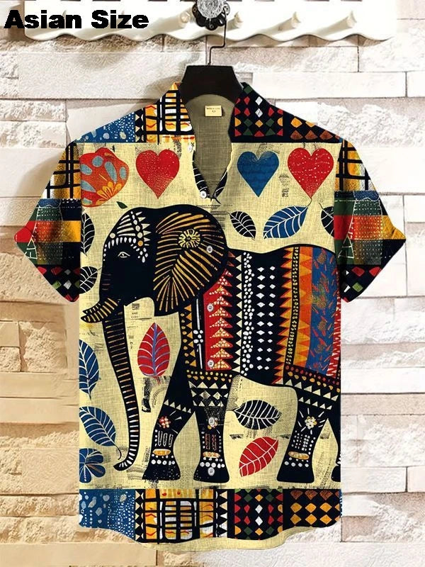 🌍 The Dashiki Street-Heritage Edition: Premium Men’s Vintage African Tribal Shirt – High-Definition Retro Dashiki Print, Breathable Urban-Luxe Fabric, and Sophisticated Short-Sleeve Streetwear Button-Down Shirts-SZF67202