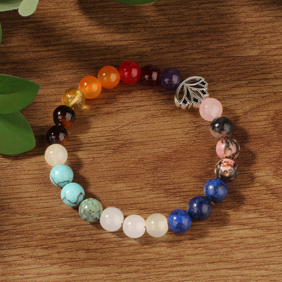 ✨ 7 Chakra Yoga Bracelet for Women – Colorful Summer Beads Bangles Featuring Tiger’s Eye, Lapis Lazuli & Natural Stones – Pulseras Para Mujer