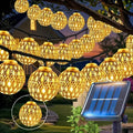 Solar Moroccan Ball String Lights – Multi-Mode Waterproof LED Fairy Lights for Festive Outdoor Ambiance and Garden Decor Warm