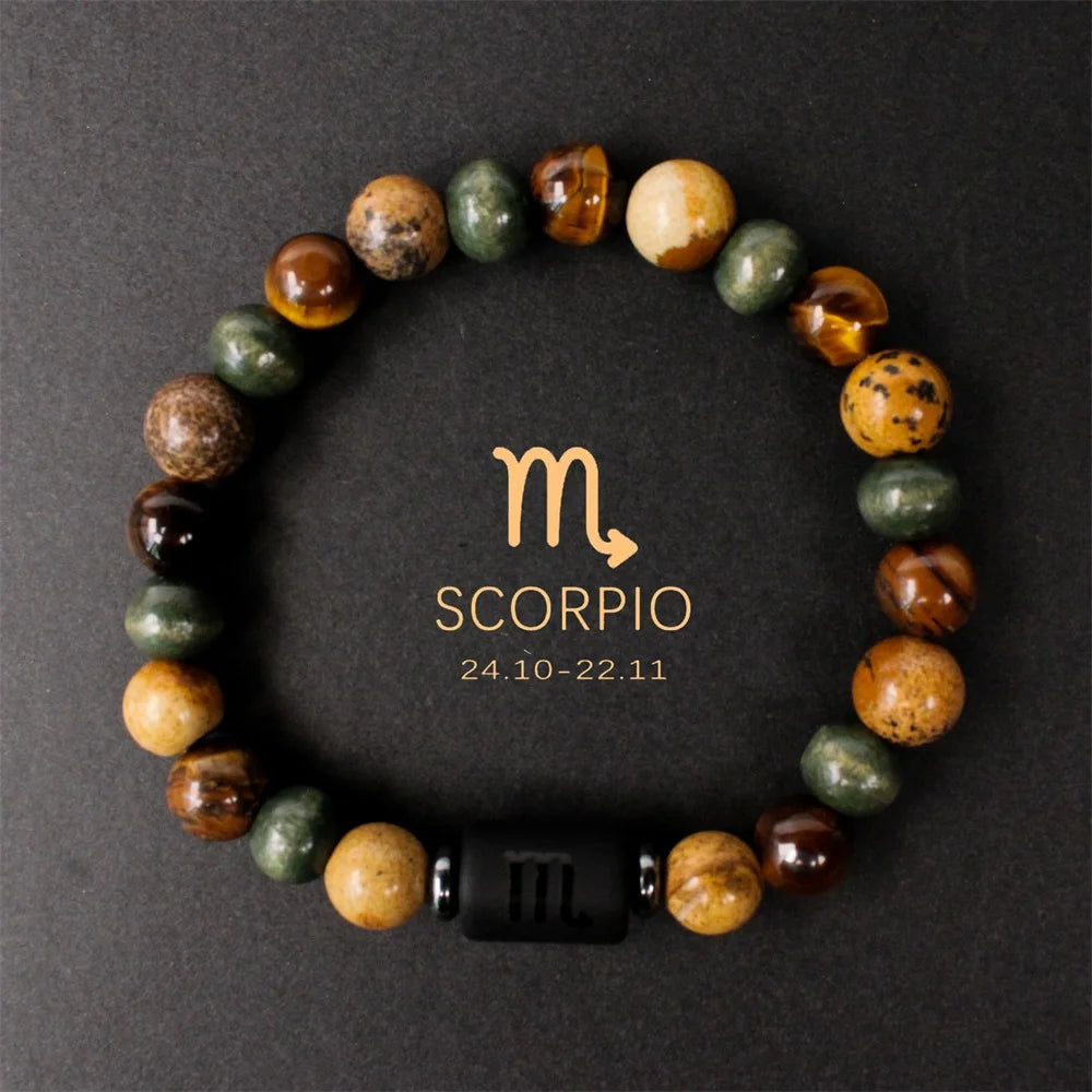 ✨ Boho Natural Stone Tiger’s Eye Bracelet – Unisex Jewelry for Women & Men – Unique Birthday & Christmas Gift for Boyfriend Rust Red