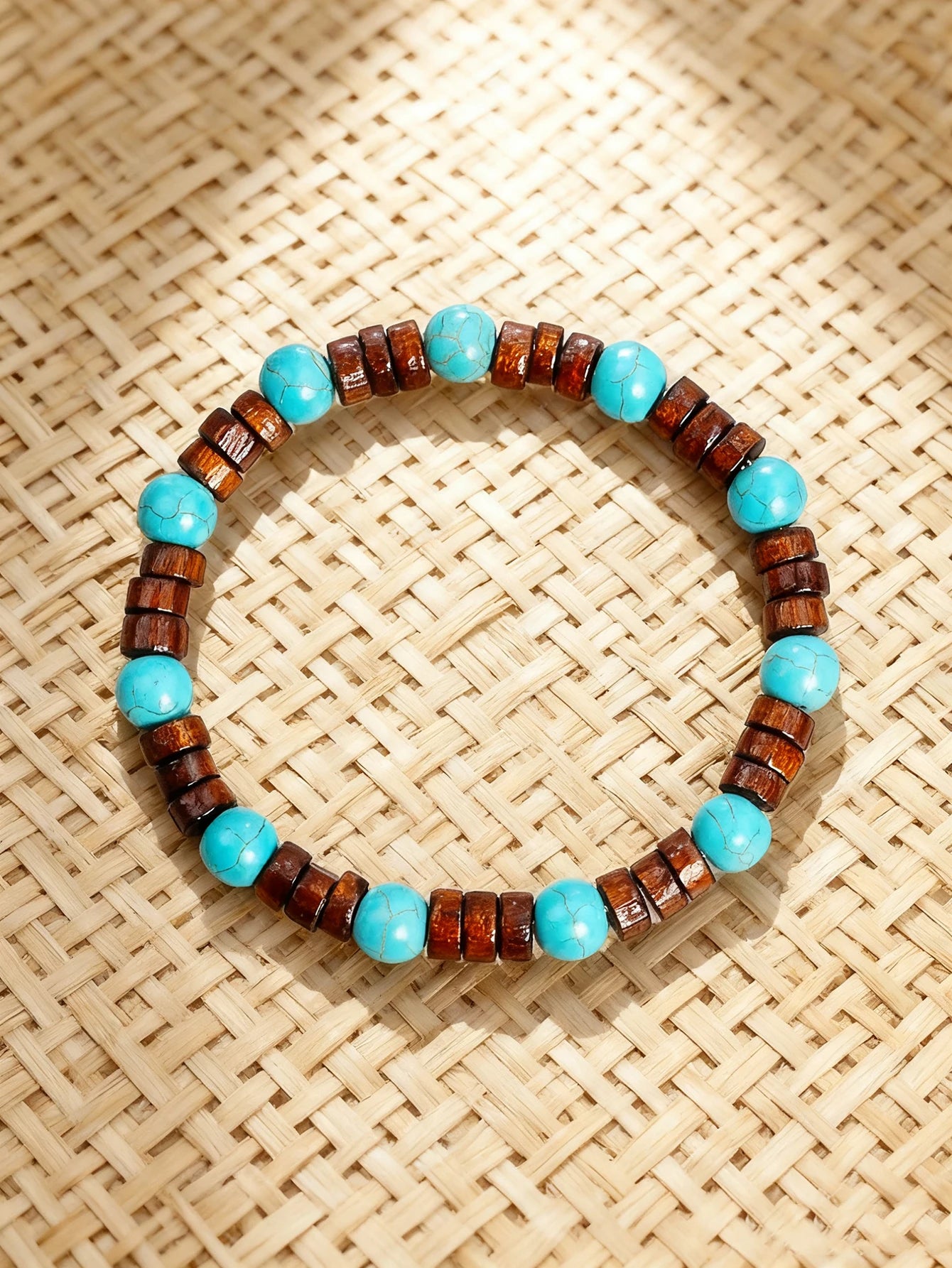 ✨ Natural Volcanic Stone Bracelet for Men – Light Blue Lava Beads & Handmade Retro Wood Beads – Vigour, Protection & Calmness Jewelry 8