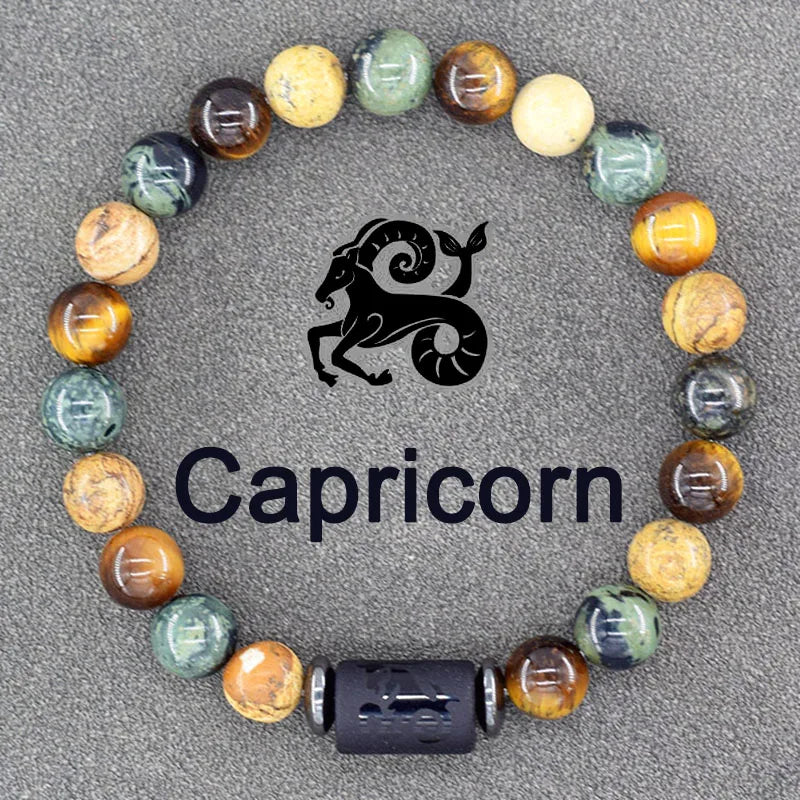 ✨ Zodiac Sign Bracelet Homme 12 Constellation Bangles – Adjustable Unisex Astrology Jewelry | Gemini, Virgo, Leo, Libra & More | Perfect Friendship Gift 3 8mm Beads