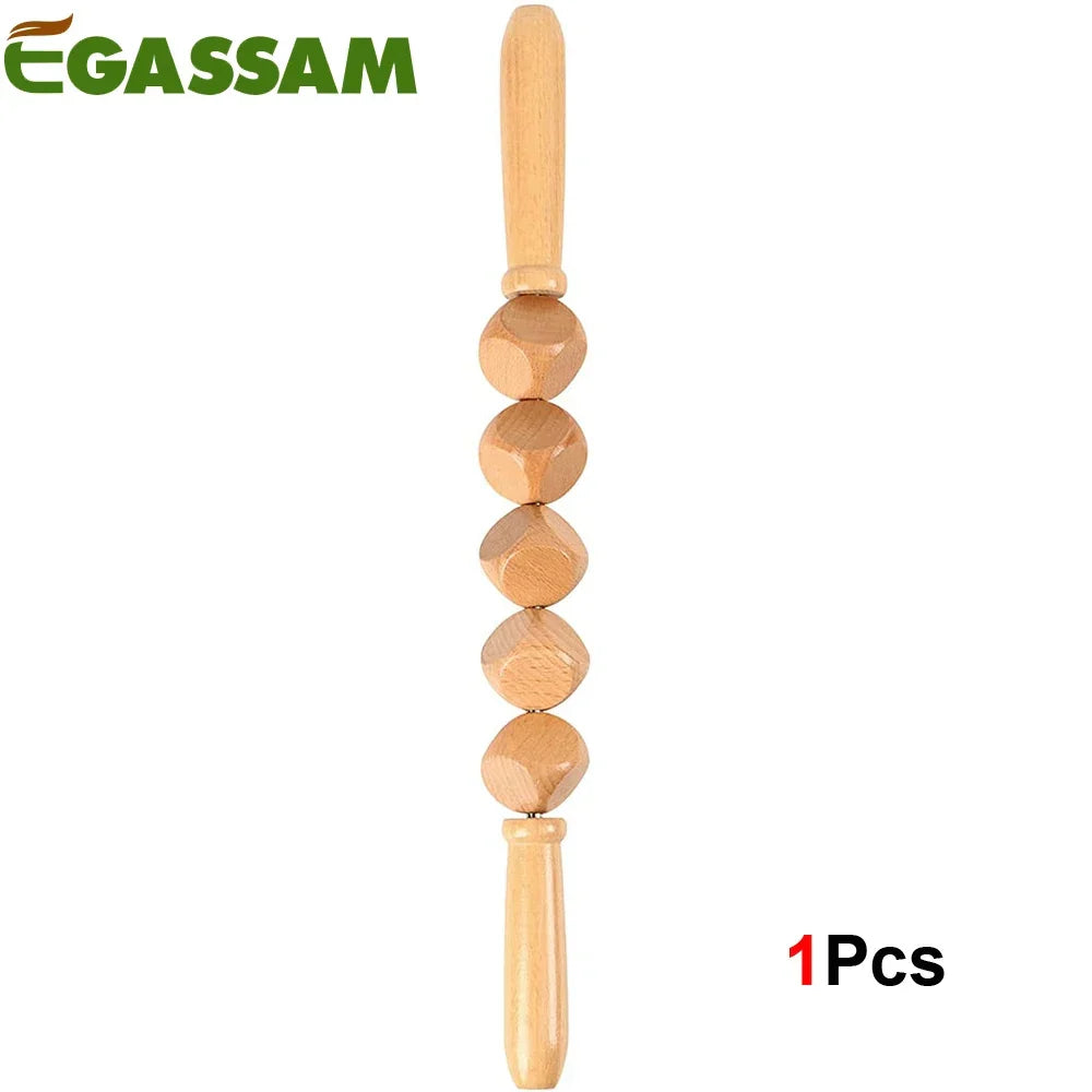 Wood Therapy Fascia Release Massage Tools – Wooden Massage Brush & Gua Sha Body Sculpting Tool for Smooth Meridians and Deep Tissue Relief﻿ Style2-1Pcs