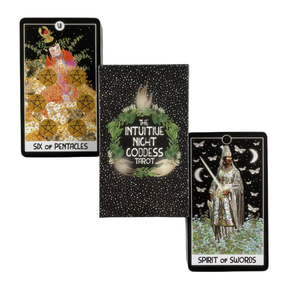 🌙 Intuitive Night Goddess Tarot Deck – 78 Cards | Beginner and Expert Friendly | Deeply Symbolic & Nature-Inspired | Includes 144-Page Guidebook