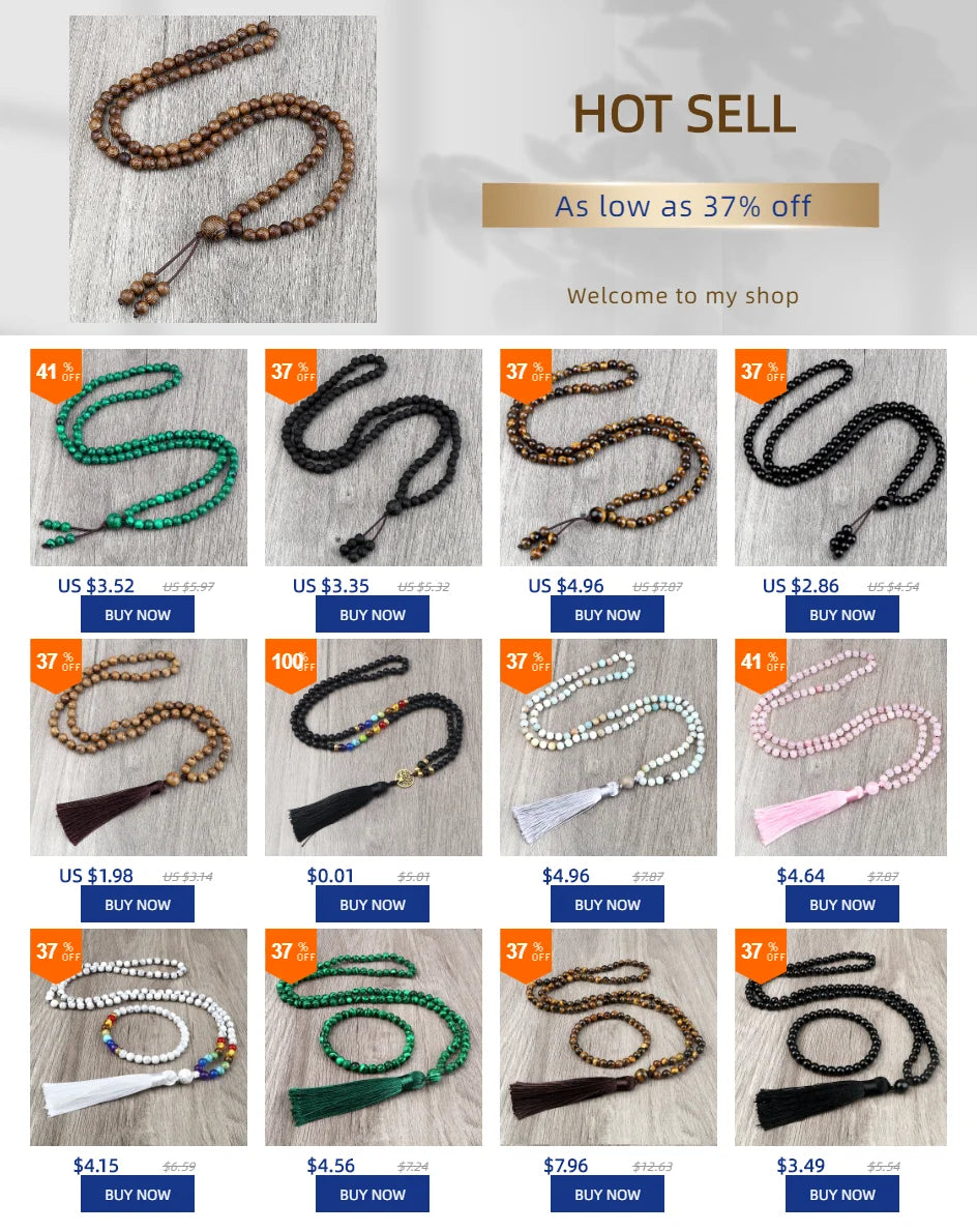 📿 108 Bead Howlite Japamala & 7 Chakra Bracelet Set: 6mm Hand-Knotted Mala Necklace – Calming Stone for Yoga Meditation & Anxiety Relief