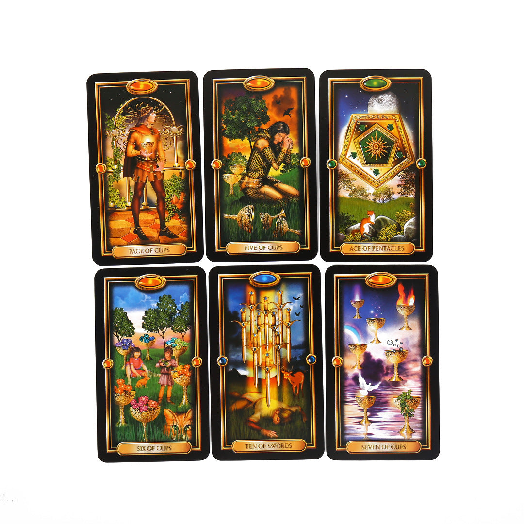Easy Gilded Tarot Cards – 78-Card Gold Foil Deck for Guidance, Divination, and Family Board Games