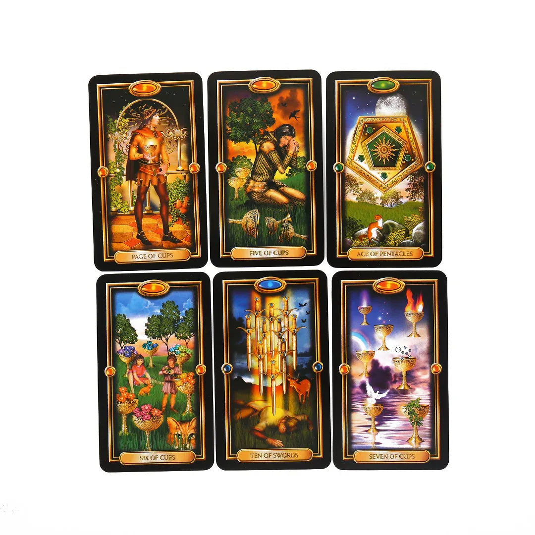 Easy Gilded Tarot Cards – 78-Card Gold Foil Deck for Guidance, Divination, and Family Board Games