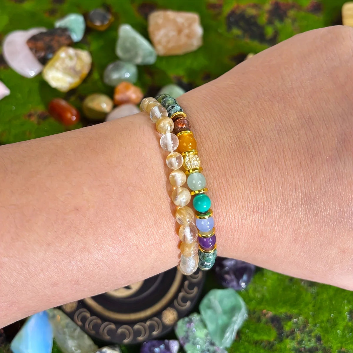 ✨ Attract Wealth and Prosperity Bracelet – 6mm African Turquoise Handmade Beaded Stretch Jewelry