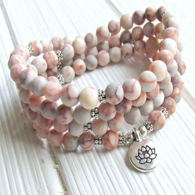 ✨ Turquoise & Onyx Mala Yoga Wrap Bracelet – 108 Prayer Beads Meditation Necklace for Spiritual Focus and Calm