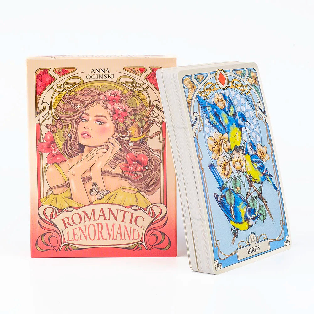 🌸 Romantic Lenormand Oracle Cards – 37 Cards | Art Nouveau Floral Motifs | English Edition | Party Board & Playing Game | Elegant and Intuitive Deck