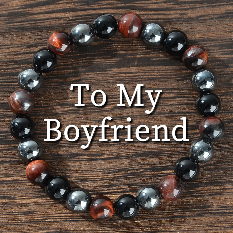 ✨ Natural Crystal Gemstone Bracelet – Meaningful Anniversary Gift for Boyfriends, Perfect for Daily Wear & Special Occasions
