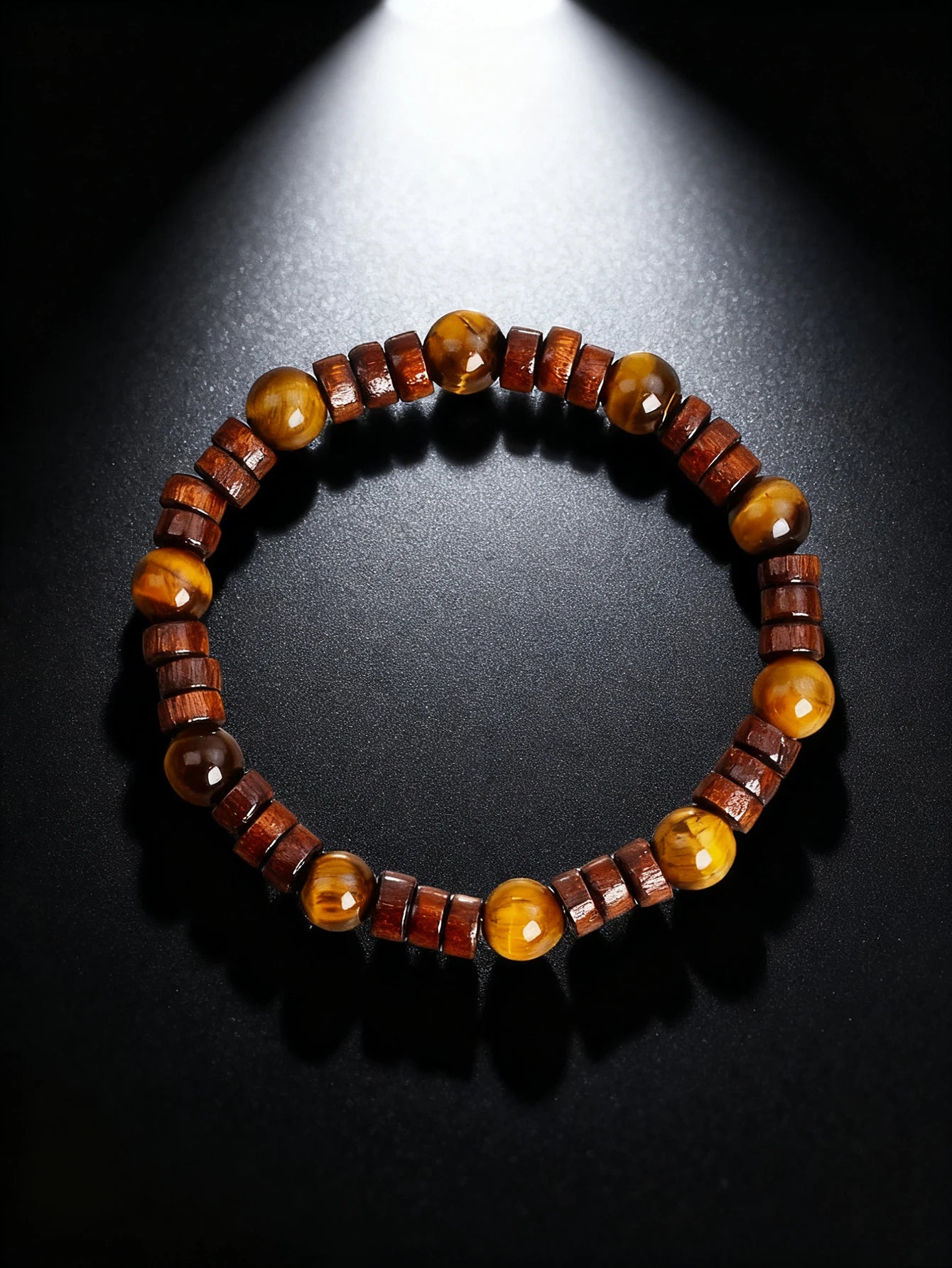 ✨ Natural Volcanic Stone Bracelet for Men – Light Blue Lava Beads & Handmade Retro Wood Beads – Vigour, Protection & Calmness Jewelry 5