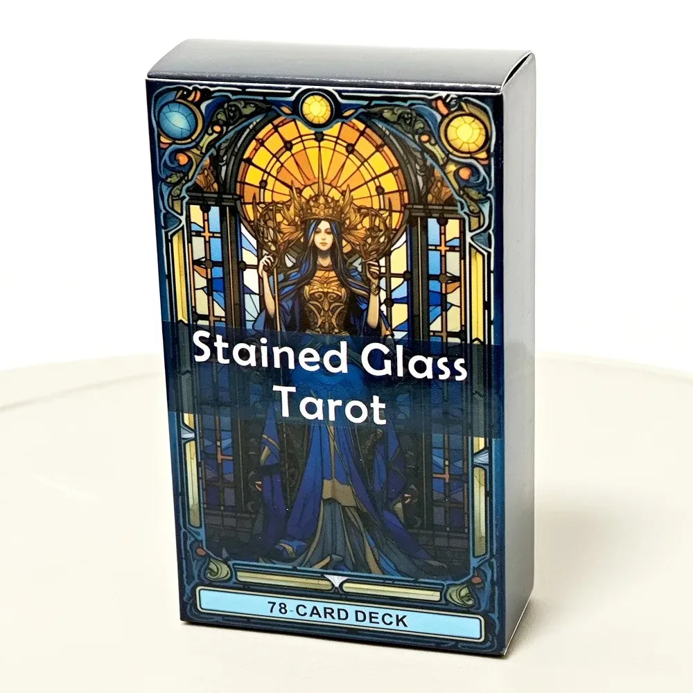 🌈 Complete Stained Glass Tarot Card Deck – 78 Cards Inspired by Rider Waite Smith | 10.3 x 6 cm