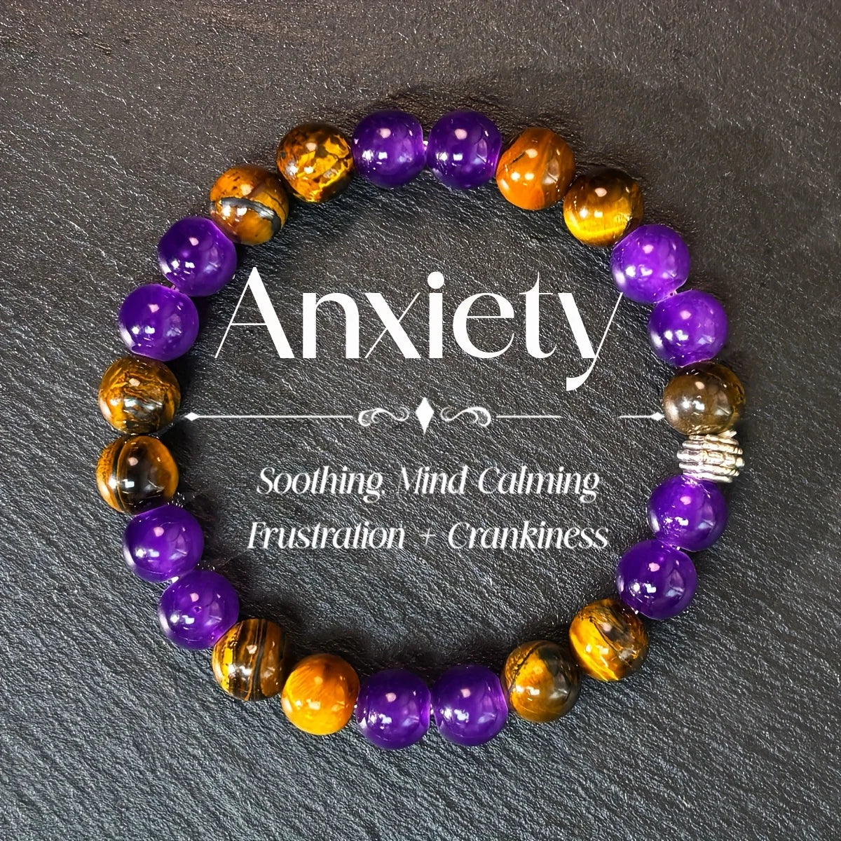 ✨ Peace of Mind Bracelet – 8mm Natural Tiger Eye Stone Handmade Beaded Jewelry – Balanced Mind Accessory