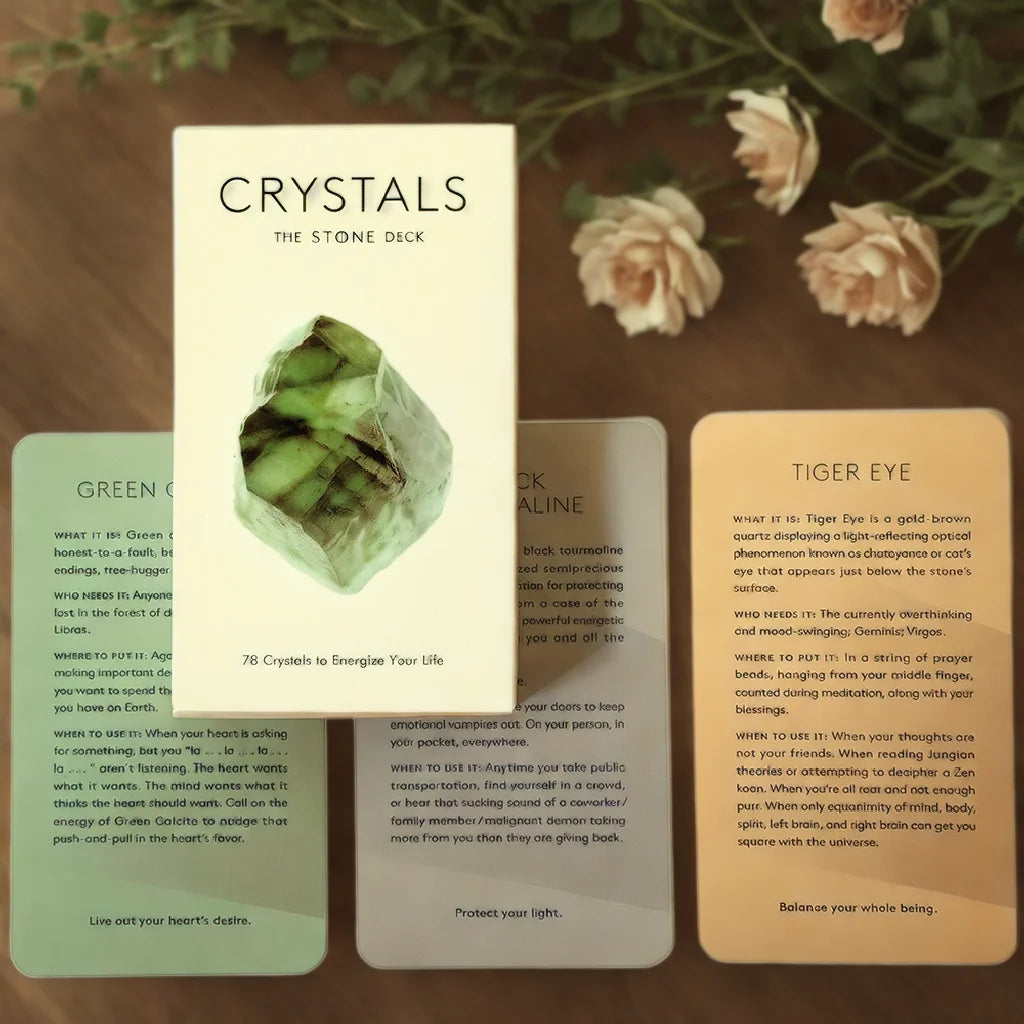 Crystals The Stone Deck – 78 Cards for Healing, Mindfulness & Energy Balancing